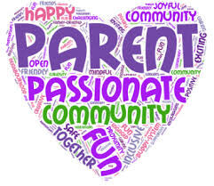 Parent, Passionate, Community heart graphic