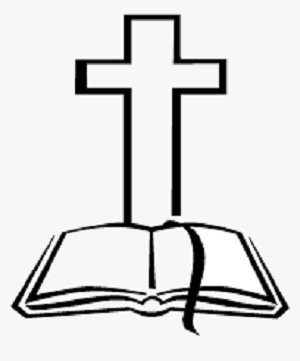 cross graphic with a bible in front of it
