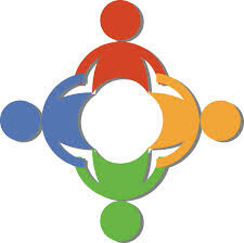 Picture of 4 animated people holding hands